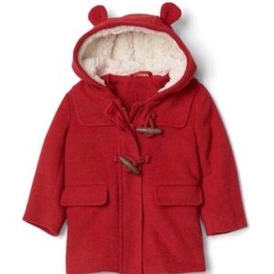 Gap Bear Hooded Winter Coat + Matching Mittens